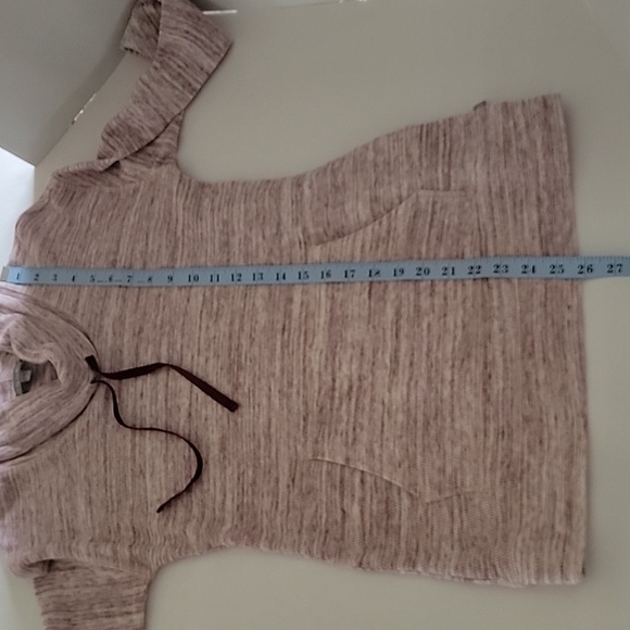 T by Talbots Size SP, Purple / Maroon Marled Sweater, Cowl Neck, Kangaroo Pocket - Picture 8 of 9